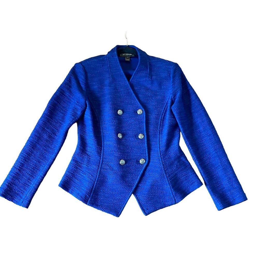 St. John Blue Double-Breasted Blazer